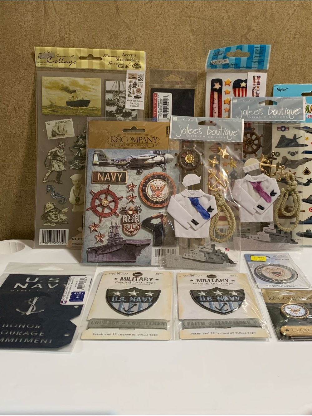 11pc US Navy Military Scrapbook Embellishment Lot NIP Jolees K&Company Sandylion
